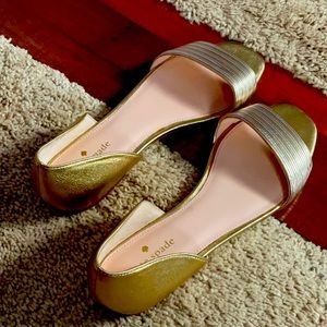 Kate Spade Summer Tricolor Gold Flats